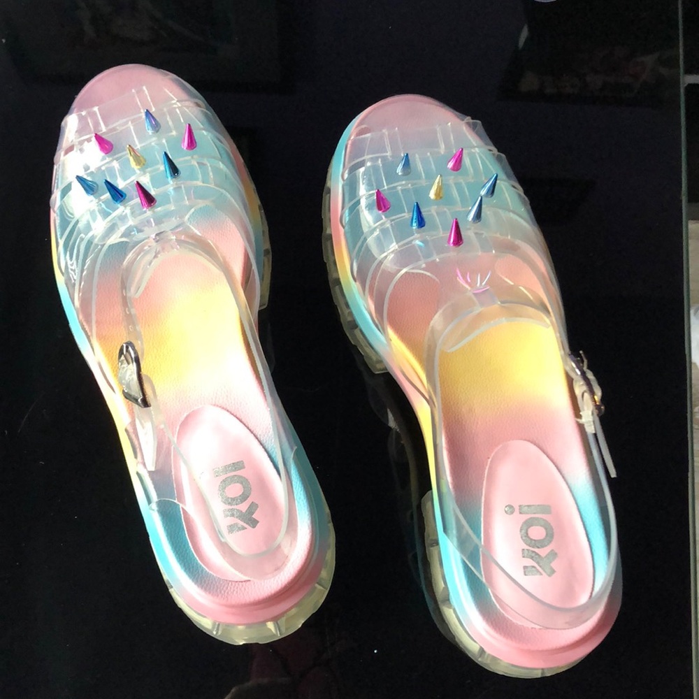 Rainbow Jelly Slinky Sandals